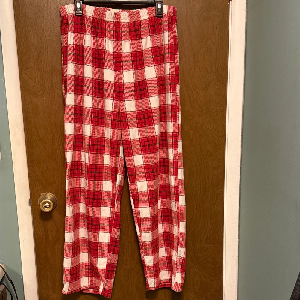 Carter's Red and White Plaid Pajama Pants size L